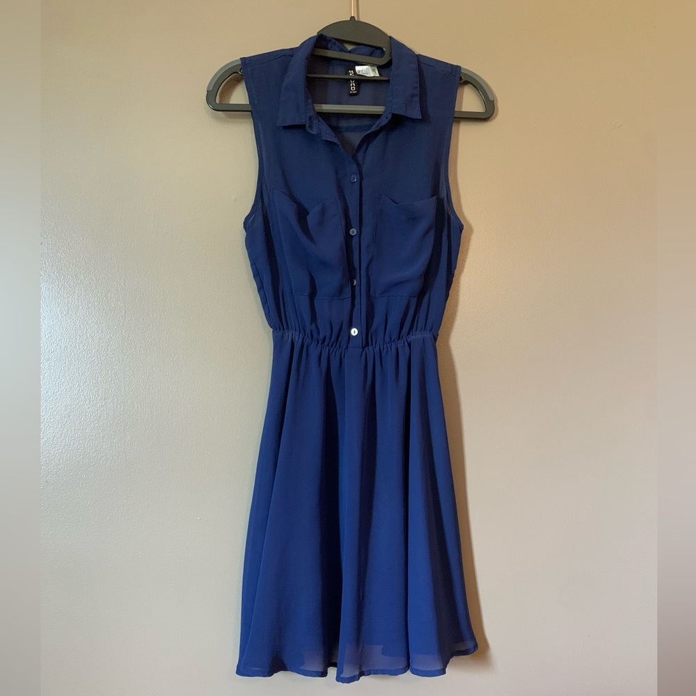 H&M Blue Button-down dress